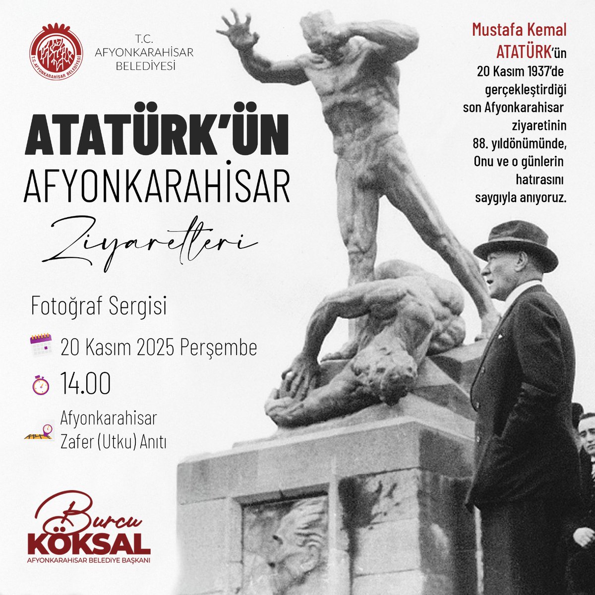 Afyonkarahisar, Atatürk'ün Son Ziyaretinin 88. Yıl Dönümünü Andı