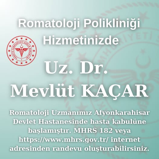 Afyonkarahisar Devlet Hastanesi'nde Romatoloji Polikliniği Açıldı