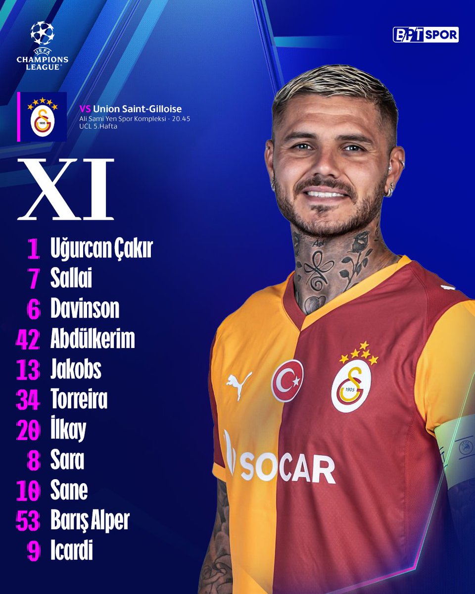 Galatasaray'ın Union SG Maçındaki Kadrosu Açıklandı