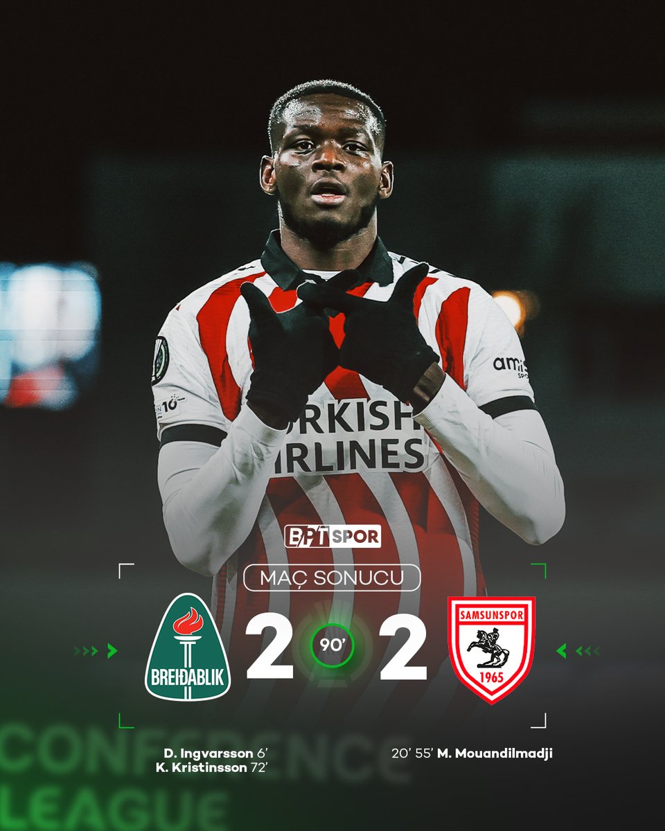 Samsunspor, UEFA Avrupa Konferans Ligi'nde Breidablik ile 2-2 Berabere Kaldı