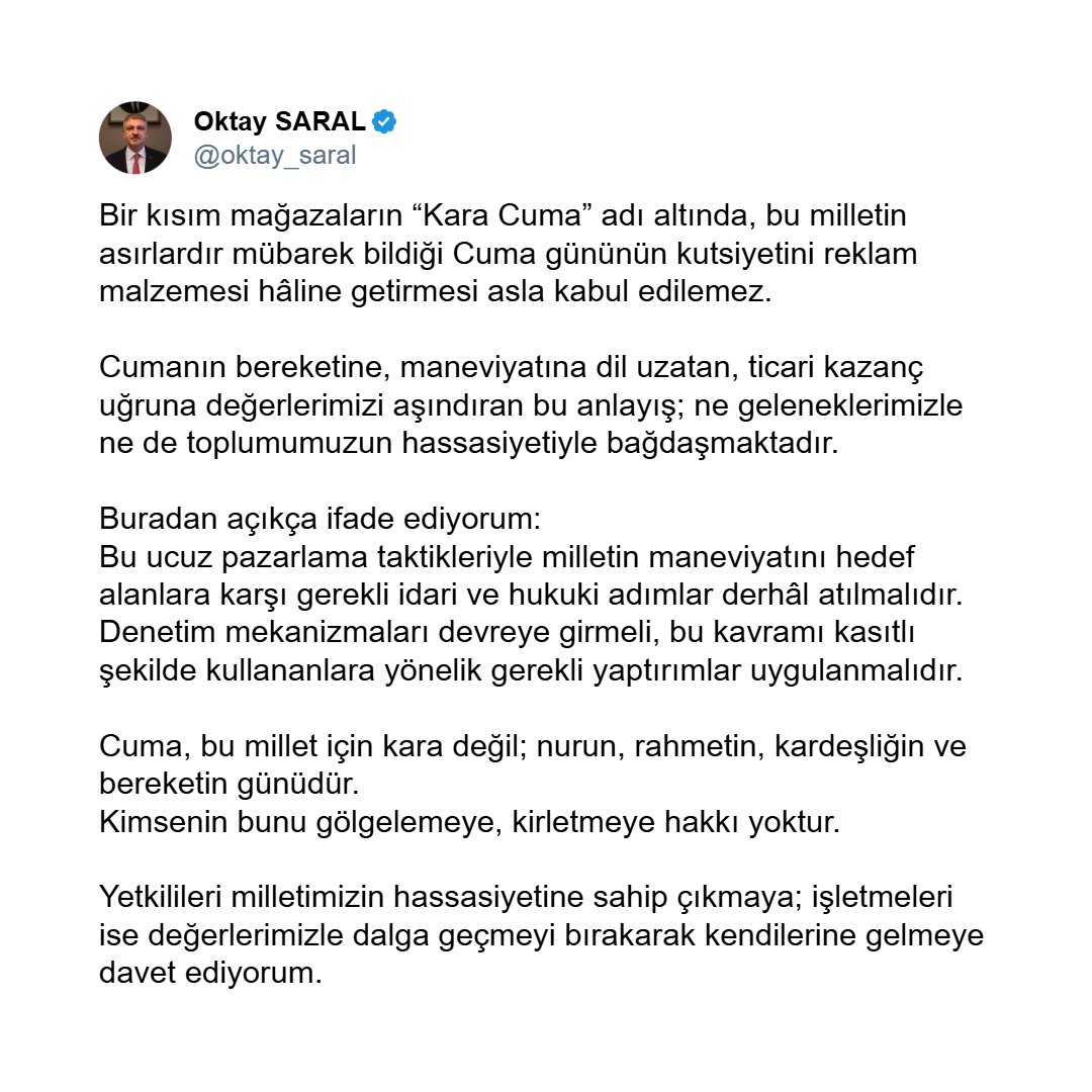Kara Cuma Reklamlarına Tepki: "Cuma Gününün Kutsiyeti Reklam Malzemesi Olamaz"