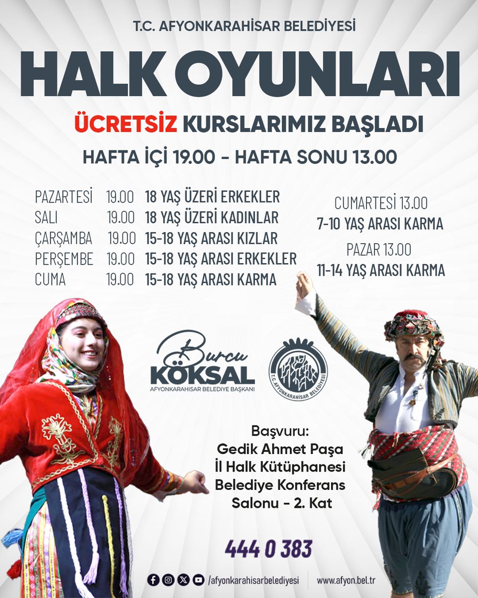 Afyonkarahisar'da Ücretsiz Halk Oyunları Kursları Başladı