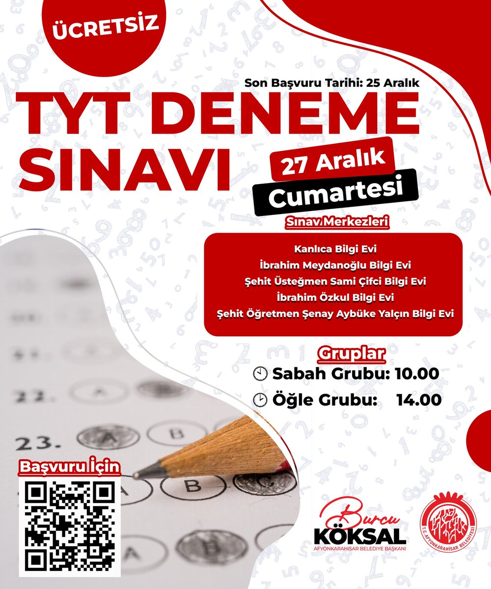 Afyonkarahisar'da TYT Deneme Sınavına Ücretsiz Başvurular Başladı
