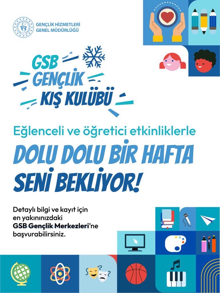 GSB Gençlik Kış Kulübü ile Yarıyıl Tatili Dolu Dolu Geçecek