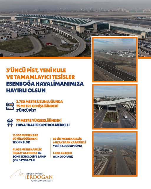 Ankara Esenboğa Havalimanı'na Yeni Pist ve Tesisler