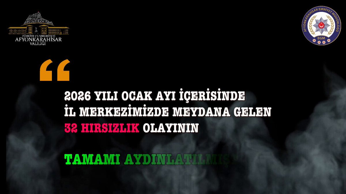 Afyonkarahisar'da Hırsızlık Suçlarına Karşı Büyük Başarı: 32 Olay Aydınlatıldı