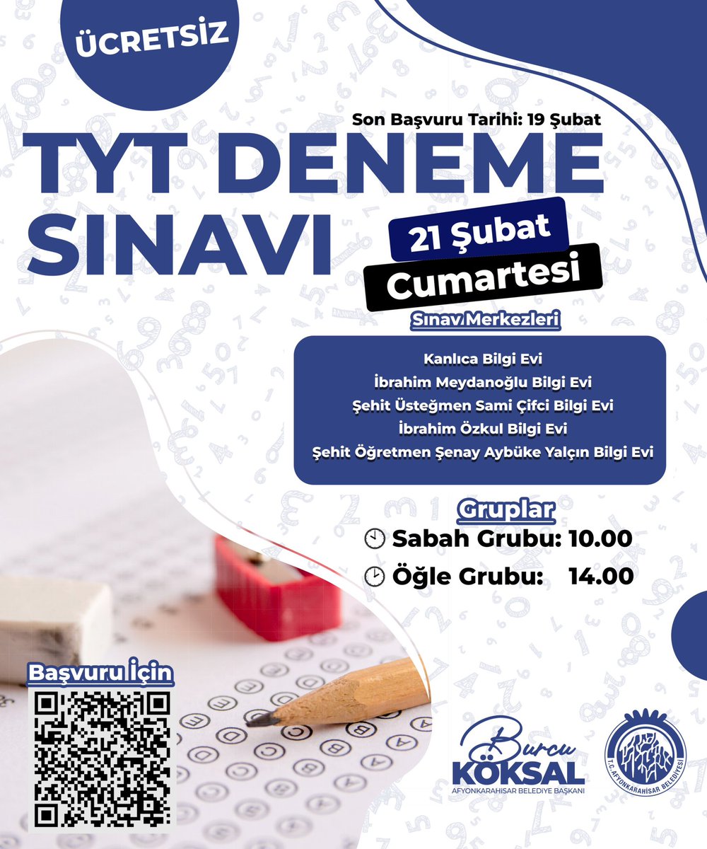 Afyonkarahisar'da Gençlerin Sınav Hazırlığına Ücretsiz Destek: TYT Deneme Sınavları Başlıyor