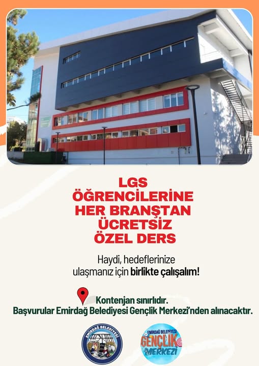 Emirdağ Belediyesi'nden LGS Öğrencilerine Ücretsiz Özel Ders Desteği