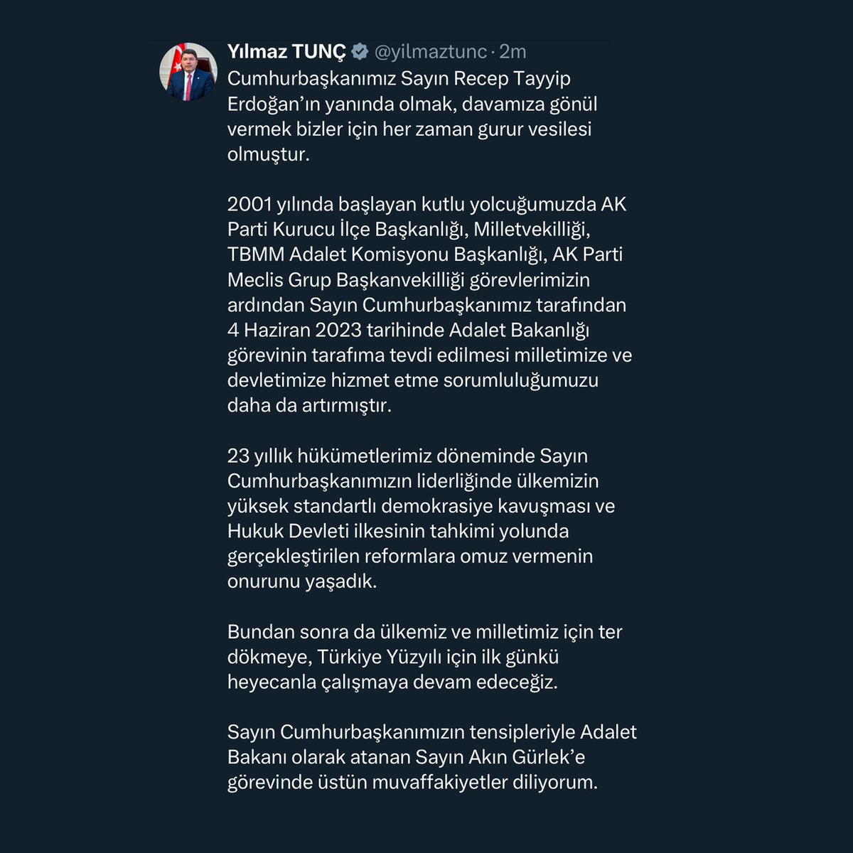 Adalet Bakanlığı'na Akın Gürlek Atandı