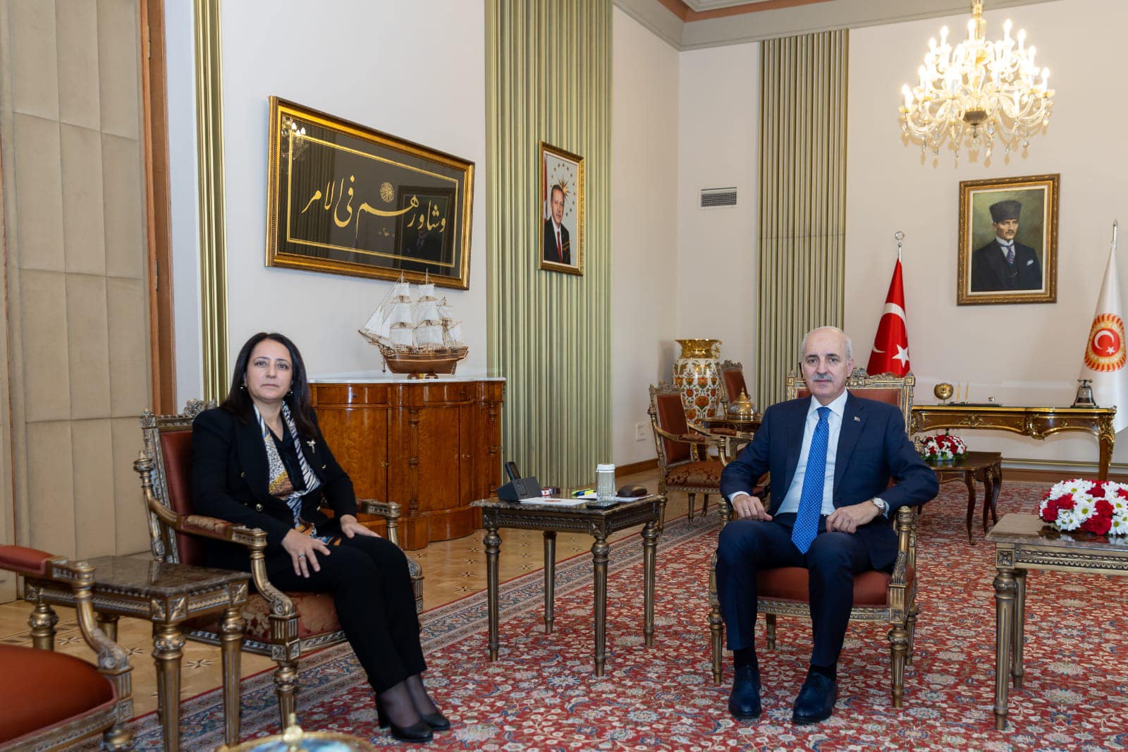 Burdur Valisi Tülay Baydar Bilgihan, TBMM Başkanı Numan Kurtulmuş'u ziyaret etti