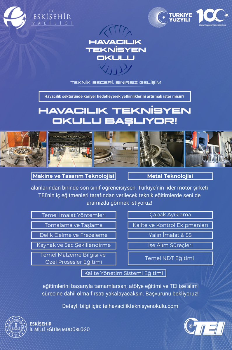 TEI ile Eskişehir'de Yeni Bir Kapı Açılıyor: Havacılık Teknisyen Okulu Başlıyor