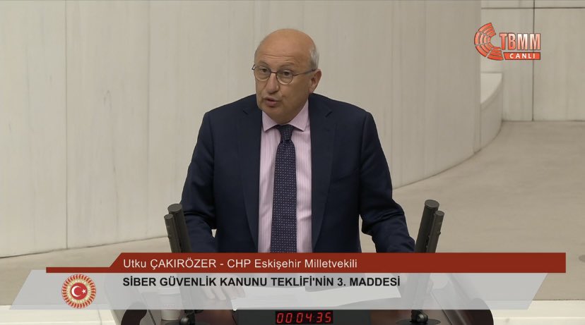 CHP Eskişehir Milletvekili Utku Çakırözer, Siber Güvenlik Kanunu Görüşmelerini Değerlendirdi
