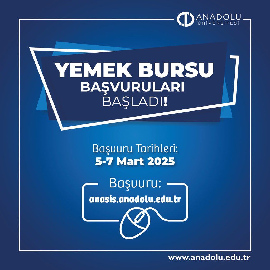 Anadolu Üniversitesi Bahar Dönemi Yemek Bursu Başvuruları Başladı