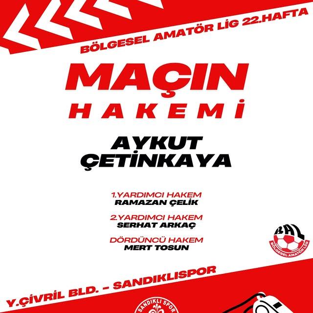 Yeşil Çivril Belediyespor'a Bölgesel Amatör Lig'de Önemli Hakem Görevi