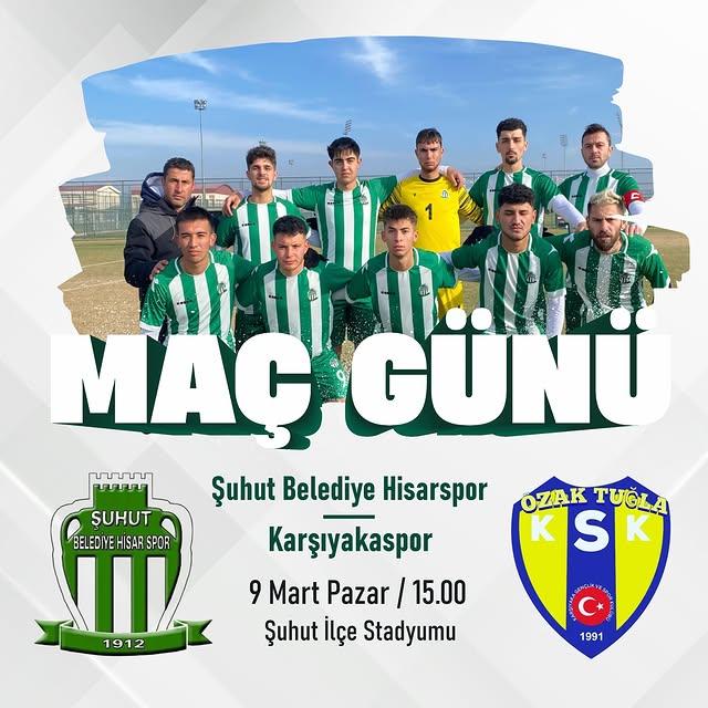 Şuhut Belediye Hisarspor ve Karşıyaka Spor Karşılaşması: Toplu Katılımı Hedefleniyor