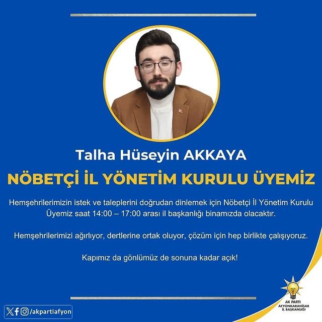 AK Parti Afyonkarahisar İl Başkanlığı, Vatandaşlarla Nöbetçi Görüşme Uygulamasına Devam Ediyor