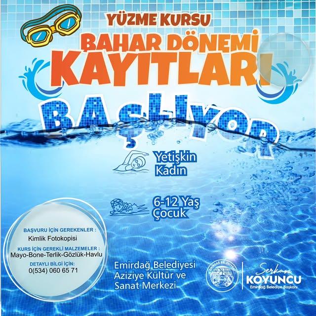 Emirdağ Belediyesi Bahar Dönemi Yüzme Kursları Başlıyor