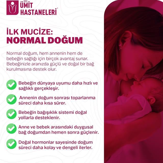 Özel Ümit Hastaneleri, Normal Doğumun Faydalarını Vurguluyor