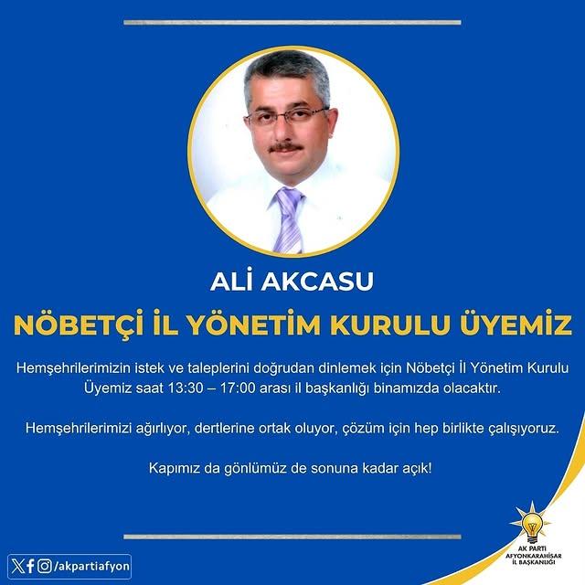 AK Parti Afyonkarahisar İl Yönetim Kurulu, Vatandaşlarla Nöbetçi Buluşma Düzenliyor