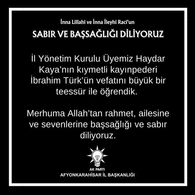 Afyonkarahisar’da Yaşanan Bir Kayıp: İbrahim Türkün Hayatını Kaybetti