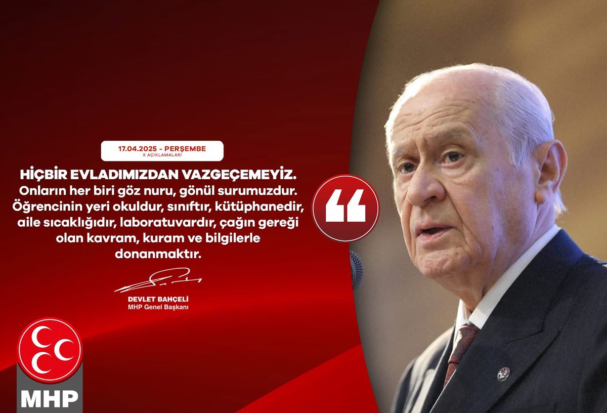Devlet Bahçeli, Eğitimde Çocukların Önceliğini Vurguladı
