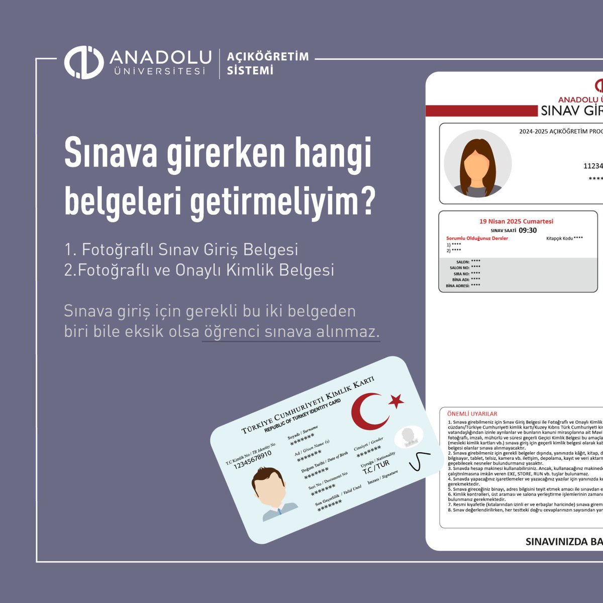 Anadolu Üniversitesi AÖS Öğrencileri Sınavlara Katılmak İçin Gerekli Belgeleri Kontrol Etmeli
