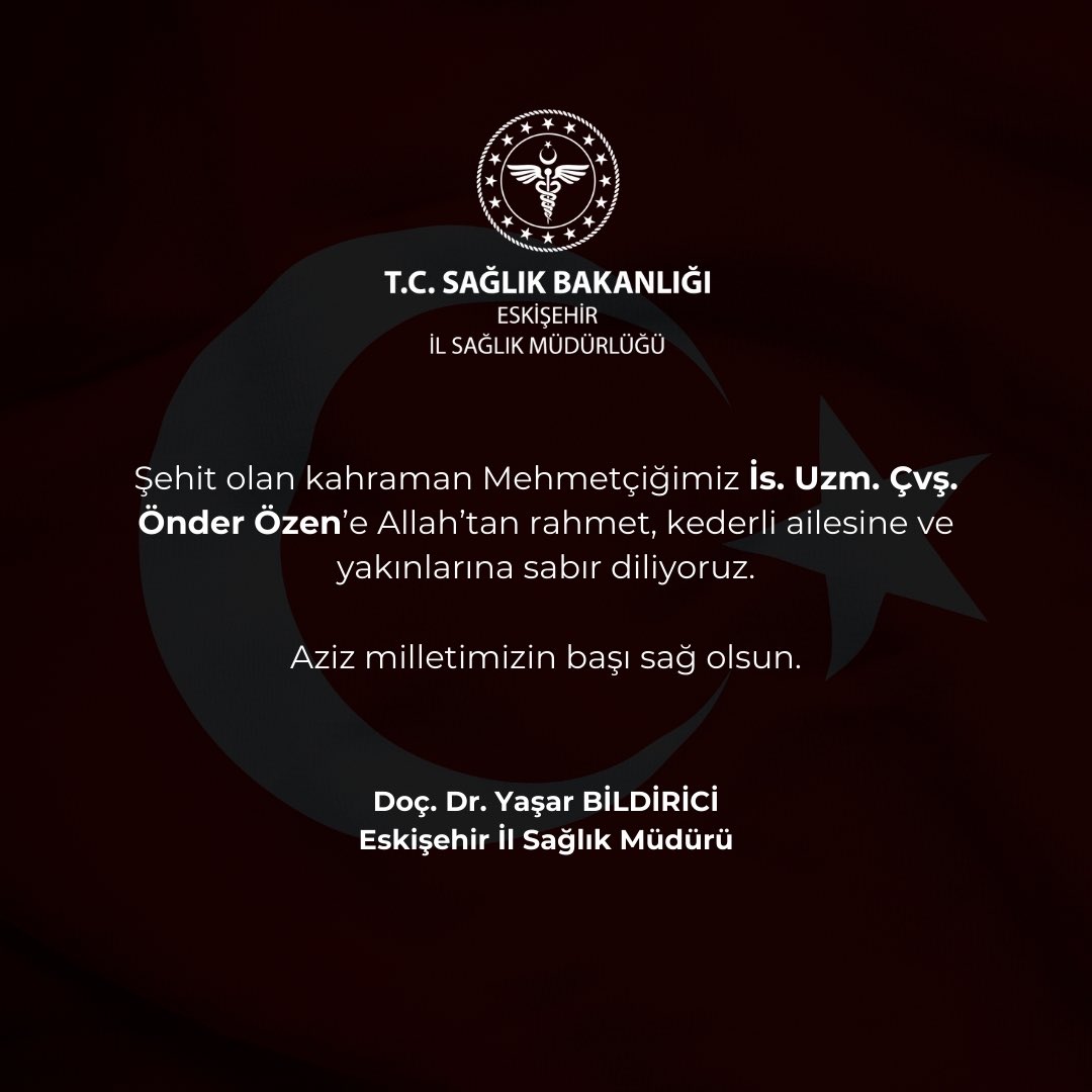 Eskişehir'de Görev Yapan Uzman Çavuş Önder Özen Şehit Oldu