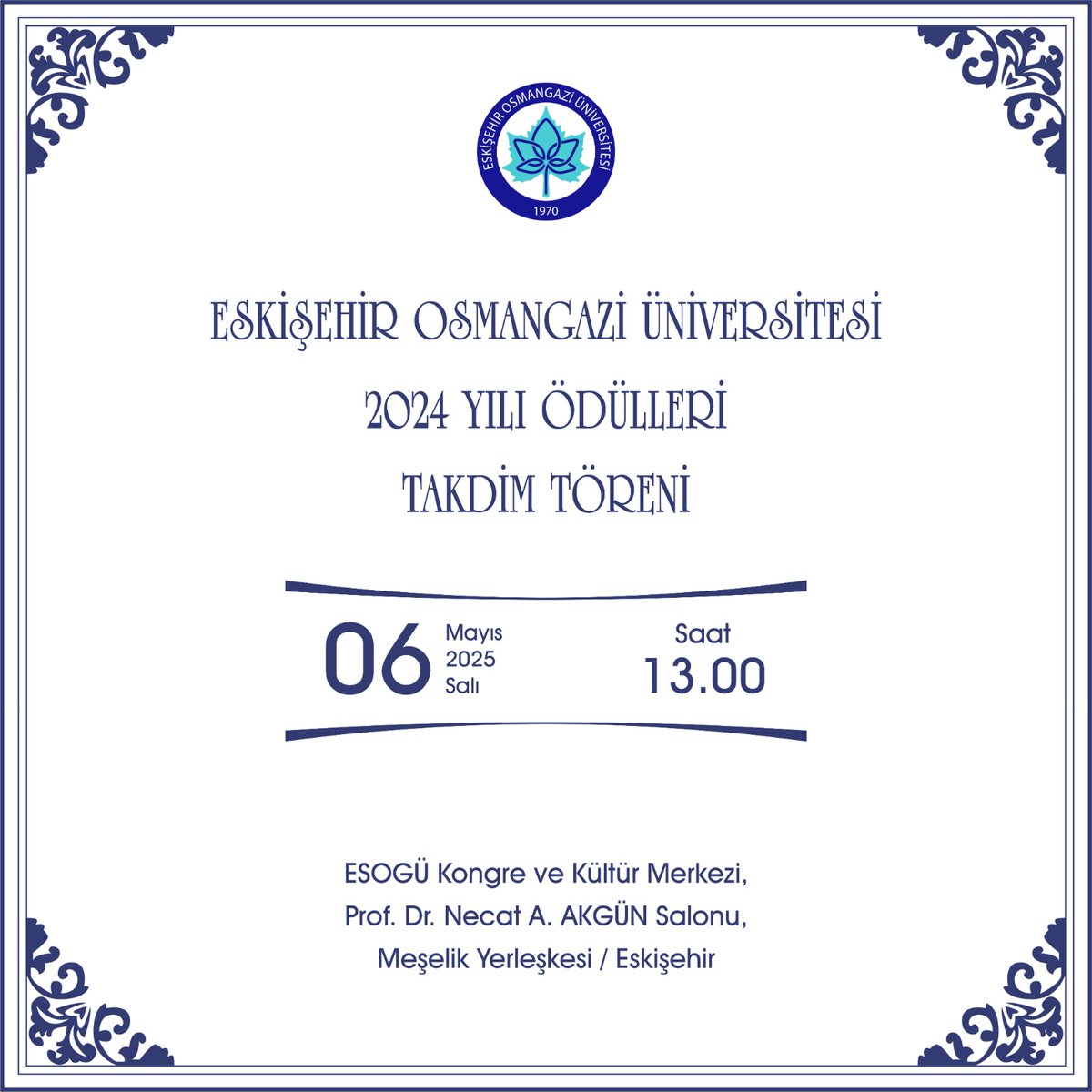 Eskişehir Osmangazi Üniversitesi 2024 Yılı Ödül Töreni 6 Mayıs'ta Gerçekleşecek