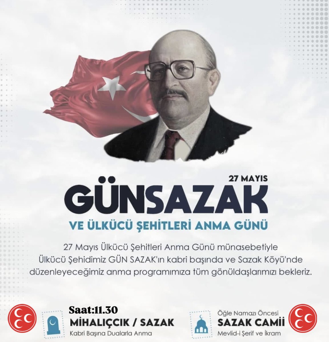 MHP Eskişehir İl Başkanlığı'ndan Şehit Gün Sazak Anma Töreni
