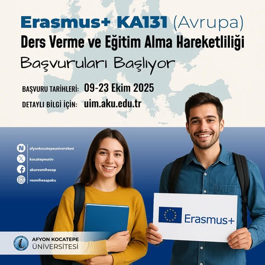 Afyon Kocatepe Üniversitesi'nden Erasmus Başvuruları Başlıyor