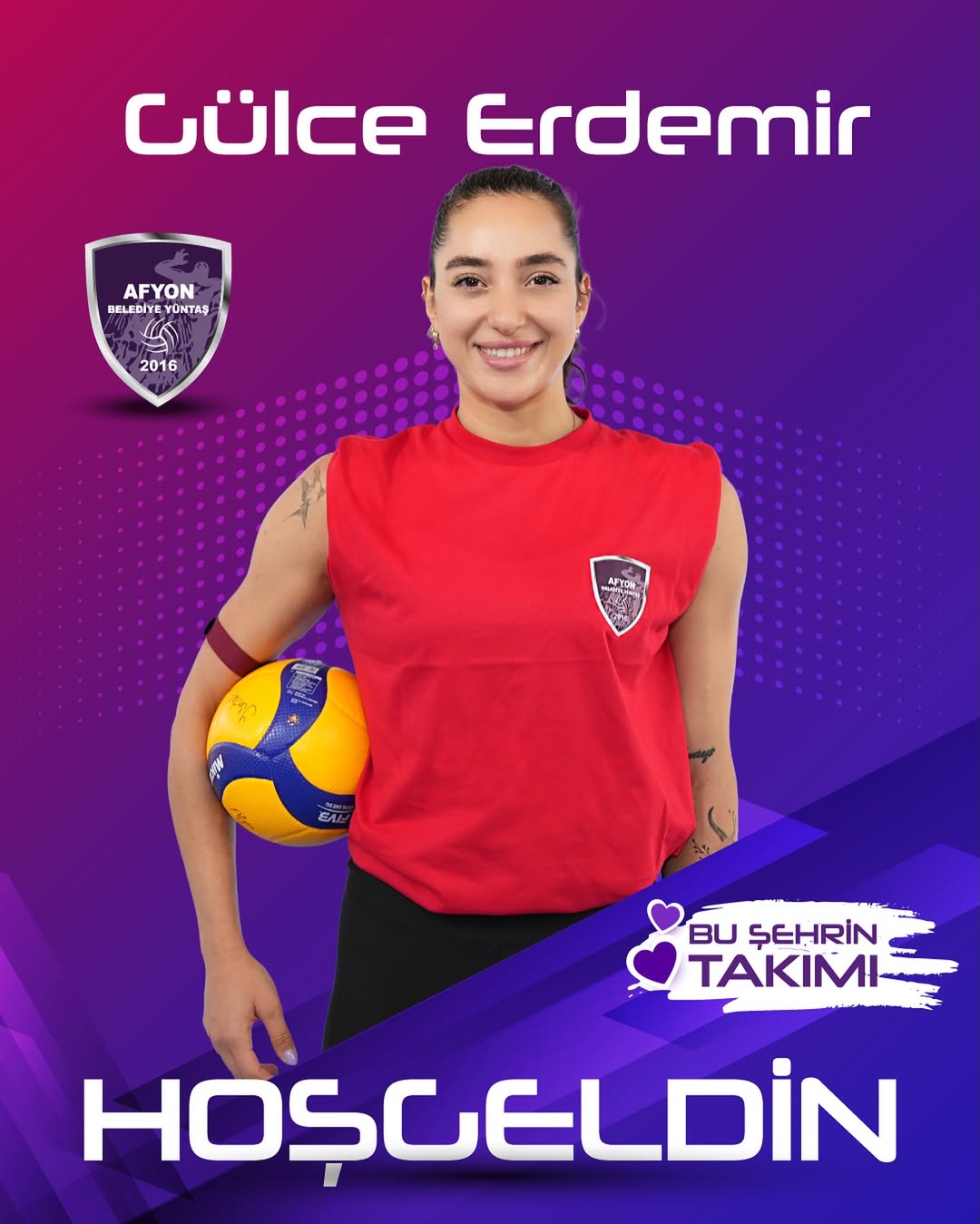 Afyon Belediye Yüntaş Spor Kulübü Voleybol Takımına Güçlü Orta Oyuncu Gülce Erdemir Katıldı