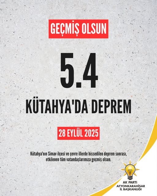 Simav'da 5.4 Büyüklüğünde Deprem