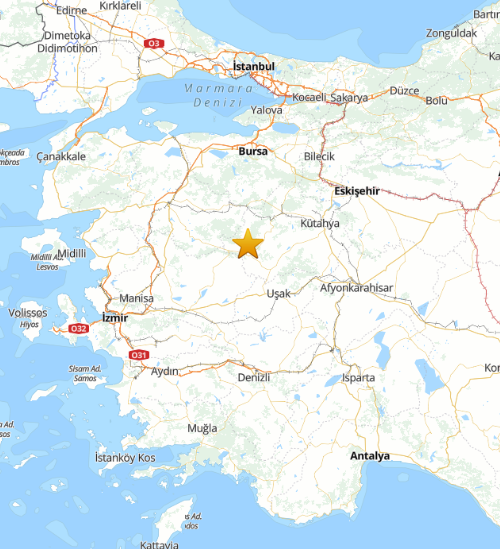 Kütahya'da 5.4 Büyüklüğündeki Depremin Ardından Artçı Sarsıntılar Devam Ediyor