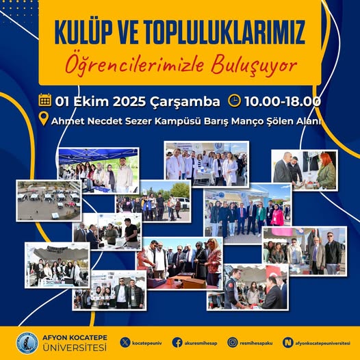 Afyon Kocatepe Üniversitesi'nde Kulüp ve Topluluk Tanıtım Şenliği Düzenleniyor