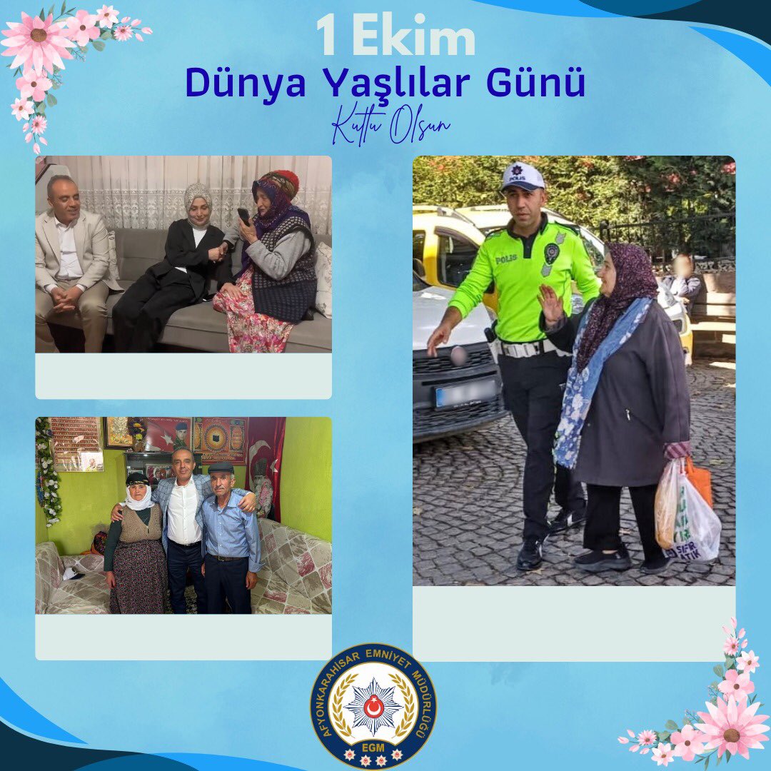 Afyonkarahisar Emniyeti'nden Dünya Yaşlılar Günü Mesajı: 