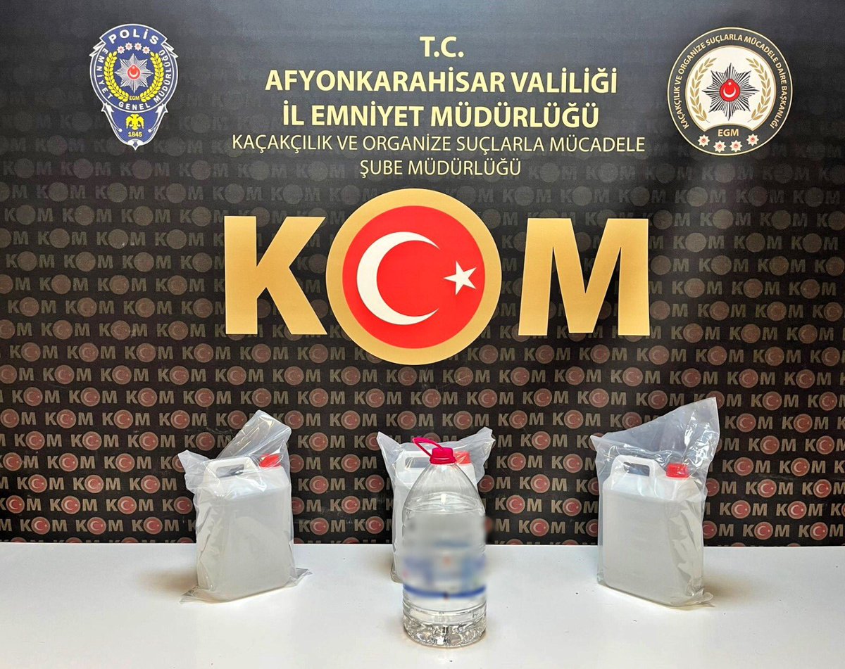 Afyonkarahisar'da Kaçak Alkol Operasyonu: Etil Alkol ve El Yapımı Alkol Ele Geçirildi