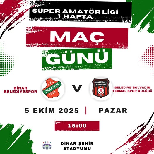 Dinar Belediyespor, Yeni Sezona Bolvadin Karşılaşması ile Evinde Başlıyor