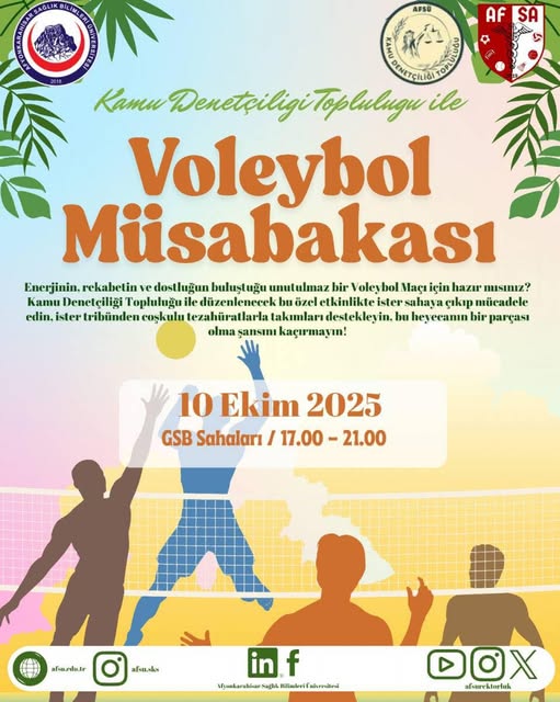 Afyonkarahisar Sağlık Bilimleri Üniversitesi'nde Voleybol Müsabakası Düzenlendi