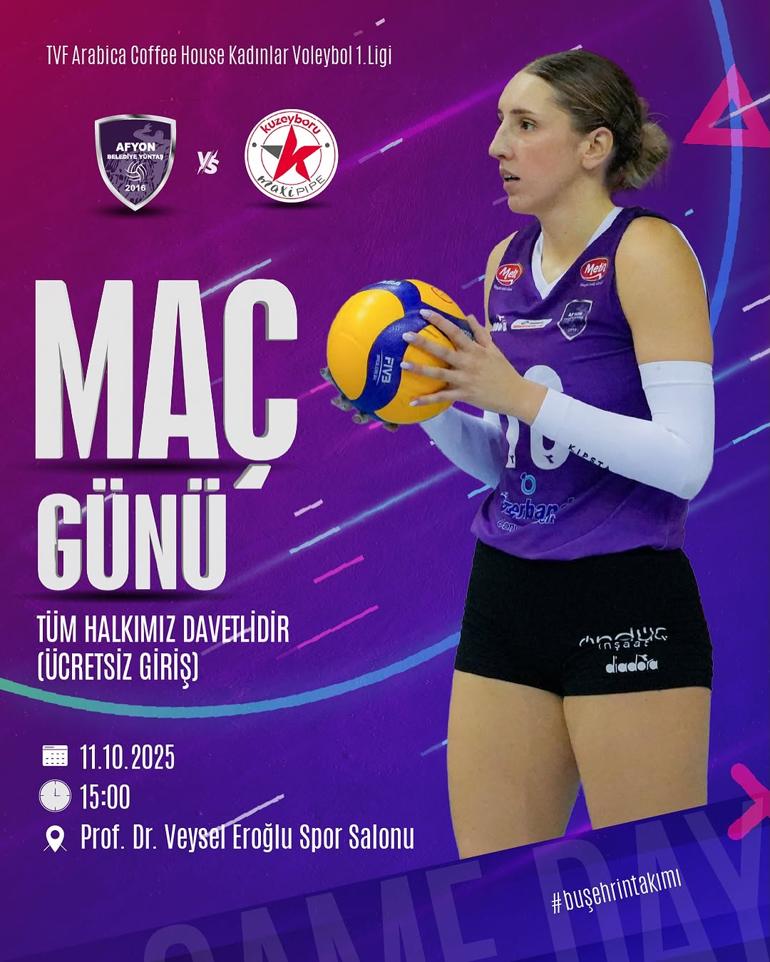 Afyon Belediye Yüntaş, Kuzeyboru Maxipipe Spor'u Ağırlayacak