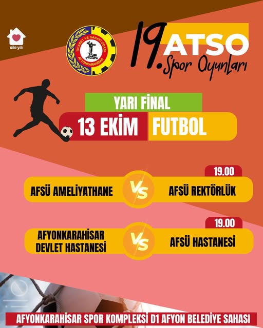 AFSÜ Futbol Takımları ATSO Spor Oyunları'nda Yarı Finalde