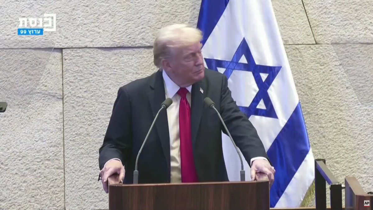 İsrail Meclisi'nde ABD Başkanı Trump Protesto Edildi