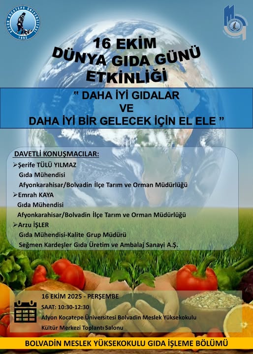 Afyon Kocatepe Üniversitesi'nde Dünya Gıda Günü Etkinliği Düzenlendi