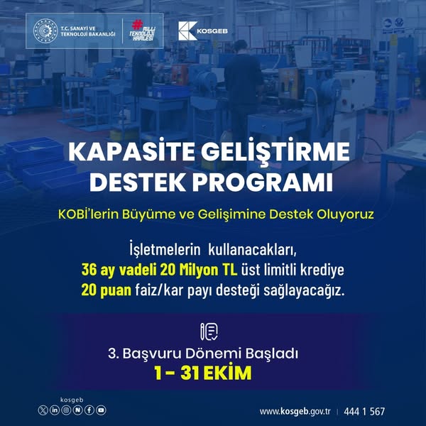 KOSGEB'ten 2025 Yılı İçin Girişimci ve KOBİ'lere Üç Yeni Destek Çağrısı