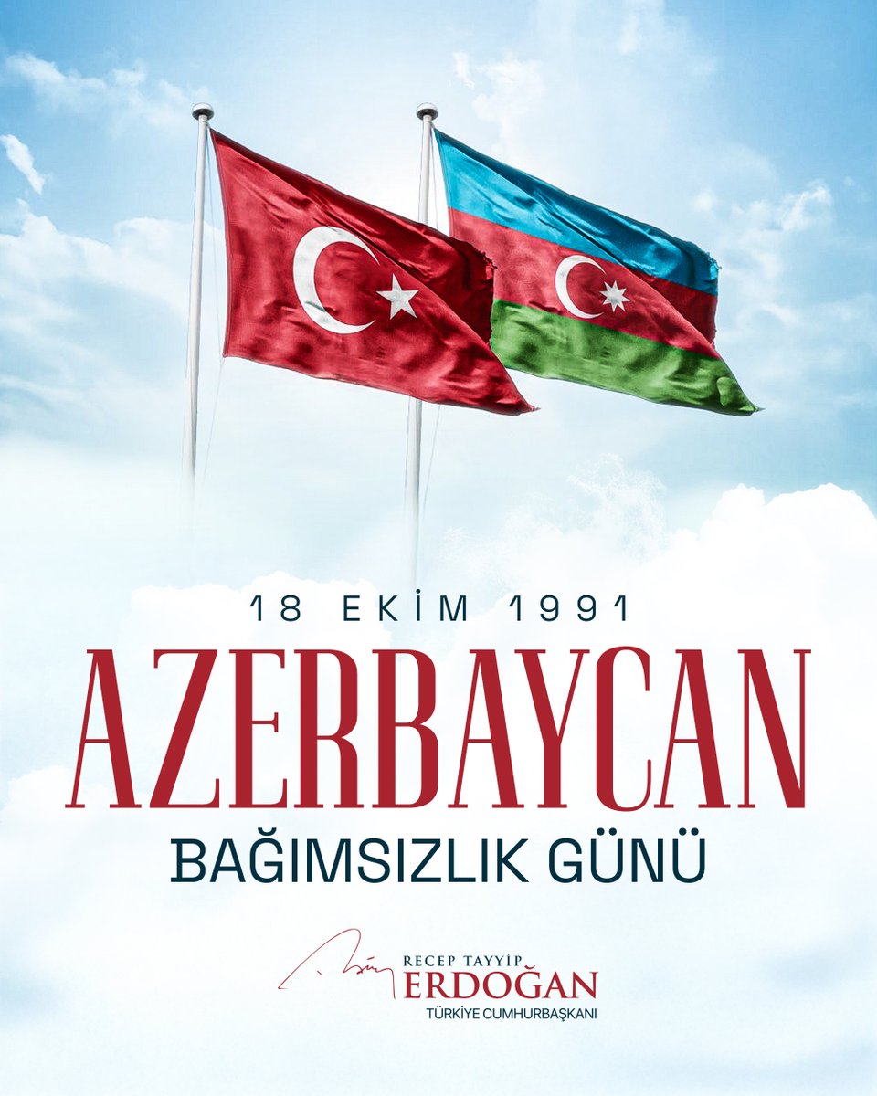 Cumhurbaşkanı Erdoğan, Azerbaycan'ın Bağımsızlık Günü'nü Kutladı