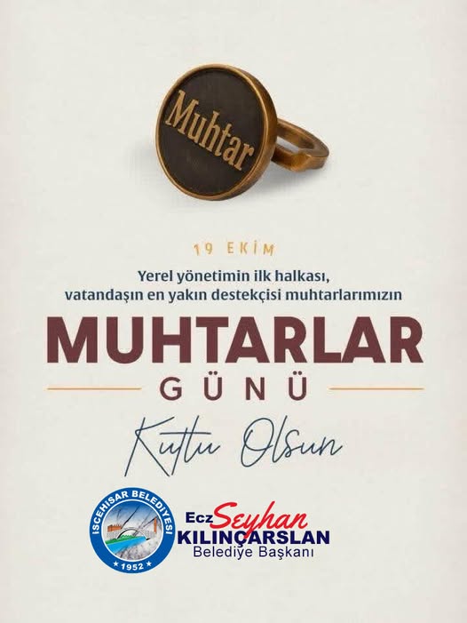 İscehisar'da 19 Ekim Muhtarlar Günü Kutlaması