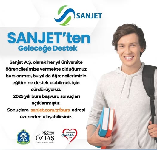 Sandıklı Belediyesi ve SANJET'ten 2025 Yılı Burs Desteği