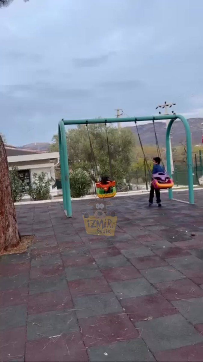 İzmir'de Çocuğun Köpekle Sallandığı Anlar Sosyal Medyada Olay Oldu