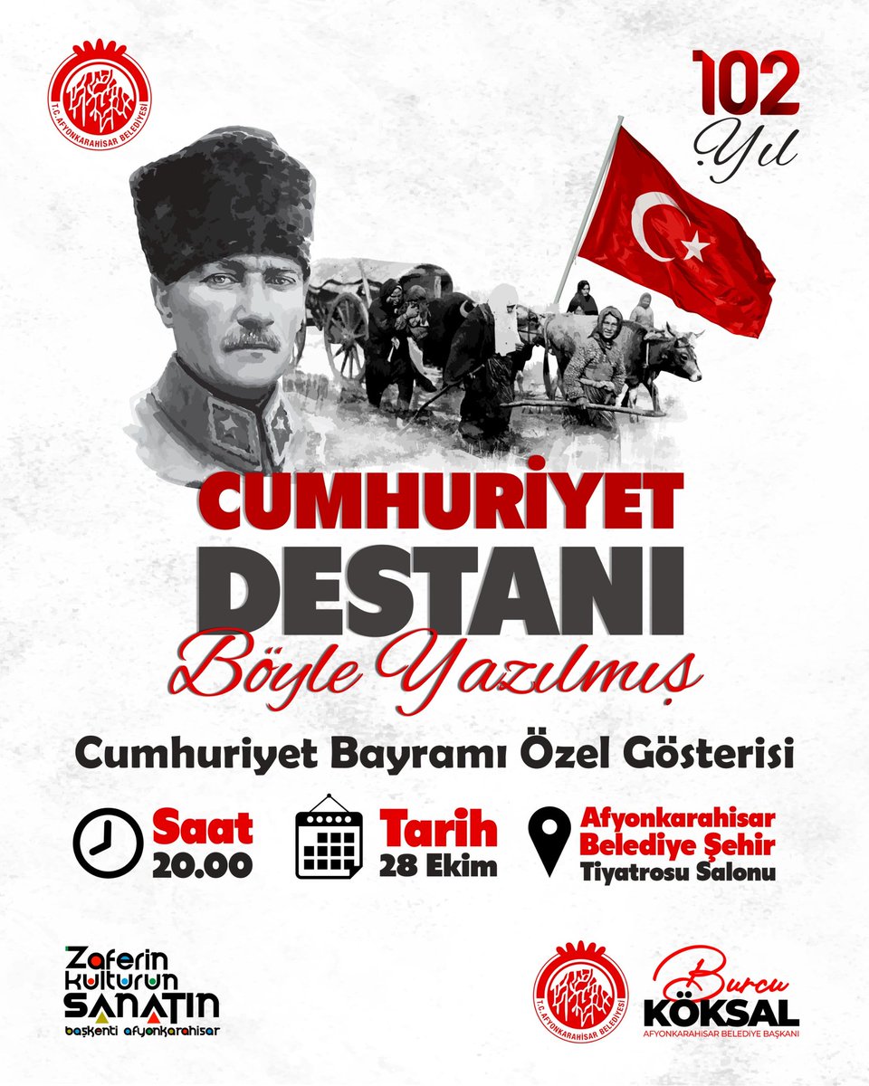 Cumhuriyet'in 102. Yılı Afyonkarahisar'da Görkemli Bir Törenle Kutlanacak