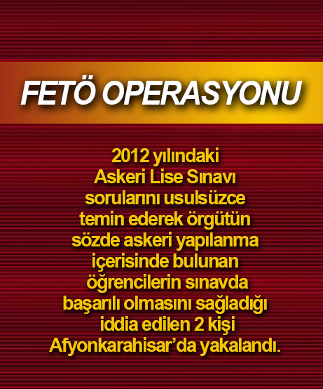  Afyonkarahisarda FETÖ operasyonu: 2 gözaltı