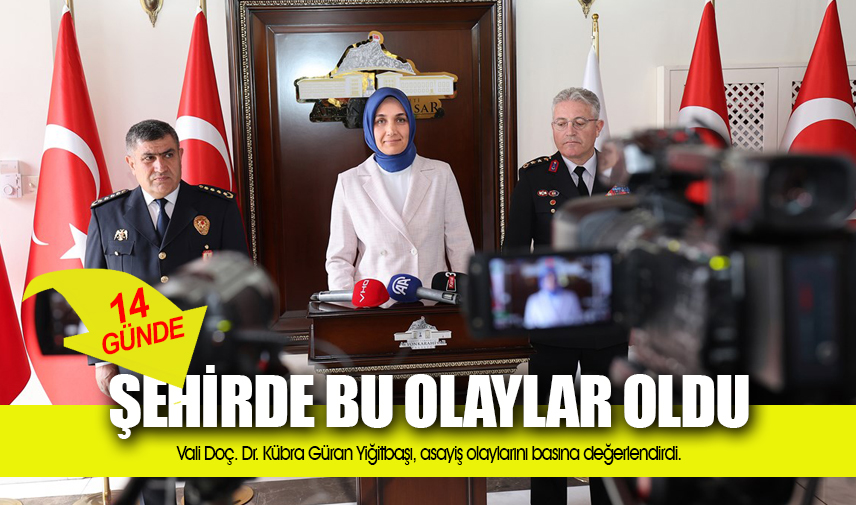 Vali Yiğitbaşı, asayiş olaylarını değerlendirdi